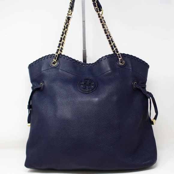 Tory Burch Navy Thea Slouchy Chain Bag - Picture 17 of 17